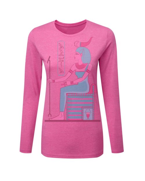 Langarm- & Kurzarm-Shirts Damen "Götter Ägyptens" Abverkauf (L silber, S pink)