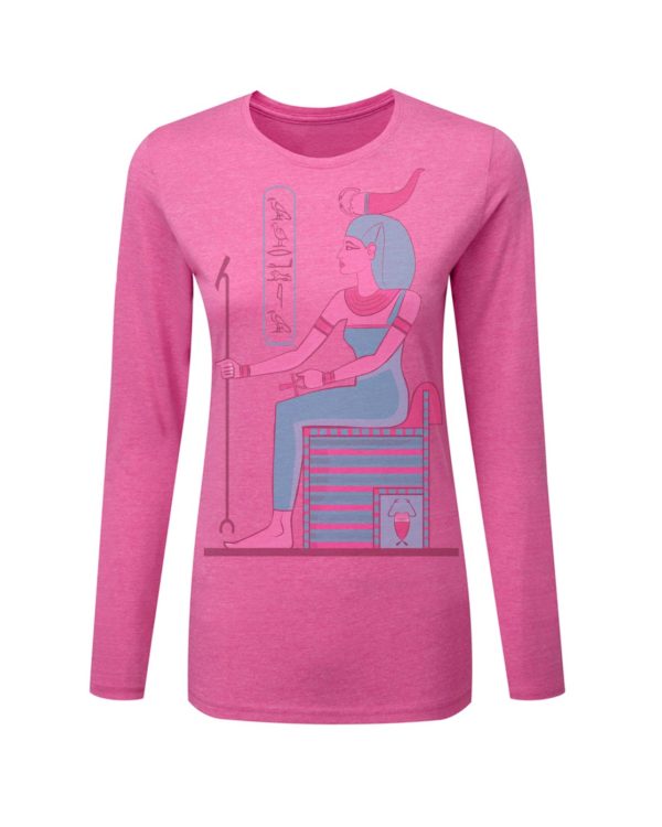 Langarm- & Kurzarm-Shirts Damen "Götter Ägyptens" Abverkauf (L silber, S pink)