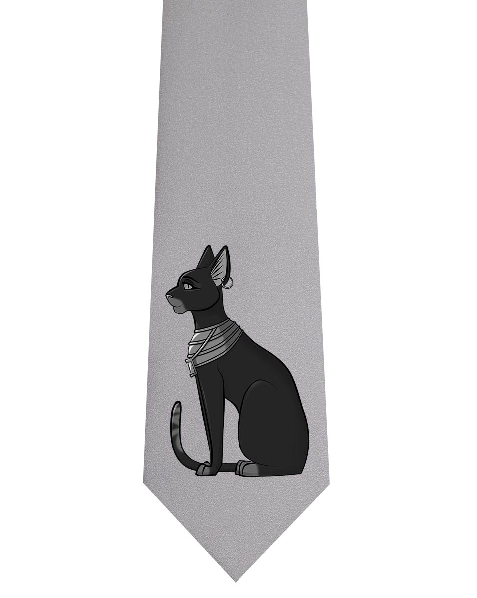 Bastet Krawatte silber