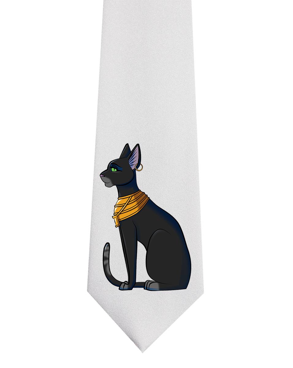 Bastet Krawatte weiß
